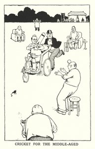 Cricket for middelalderen (litho) af William Heath Robinson