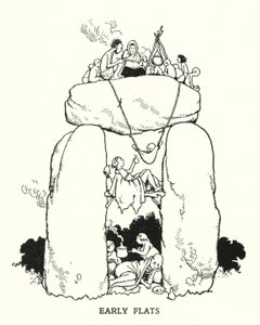 Tidlige lejligheder (litho) af William Heath Robinson