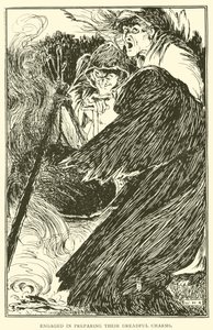 Engageret i at forberede deres frygtelige charms af William Heath Robinson