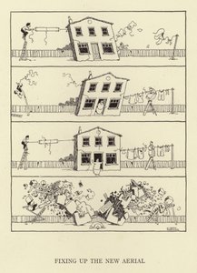 Reparerer den nye antenne af William Heath Robinson