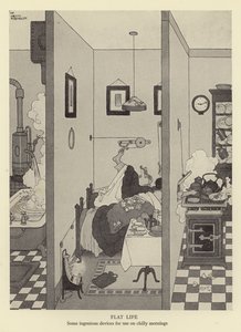 Fladt liv, nogle geniale enheder til brug på kølige morgener af William Heath Robinson