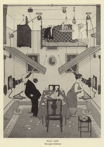 Fladt liv, det ekstra soveværelse litho af William Heath Robinson