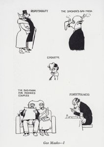 Gasmasker - I (litho) af William Heath Robinson