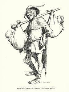 God mand, disse to piger er de tjenestepiger? (litho) af William Heath Robinson