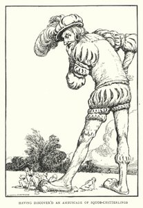 Efter at have opdaget et baghold af Squob-Chitterlings (litho) af William Heath Robinson