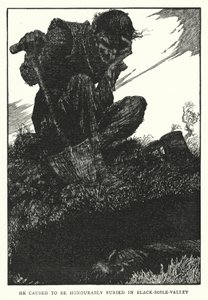 Han fik til at blive ærefuldt begravet i Black-soile-dal (litho) af William Heath Robinson