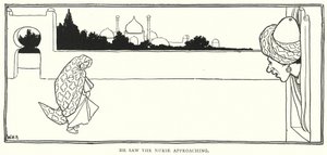 Han så sygeplejersken nærme sig (gravering) af William Heath Robinson