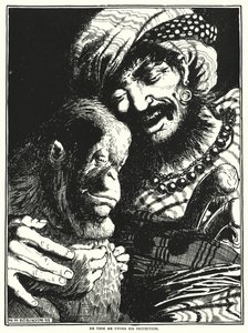 Han tog mig under sin beskyttelse (gravering) af William Heath Robinson