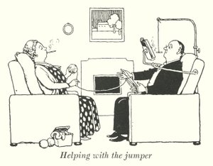 Hjælper med jumperen (litho) af William Heath Robinson