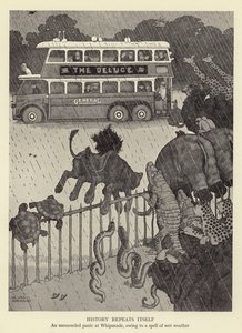 Historien gentager sig selv, en uregistreret panik ved Whipsnade, på grund af en periode med vådt vejr af William Heath Robinson