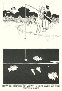 Sådan bortskaffes det, der er tilbage af brudens kage (litho) af William Heath Robinson