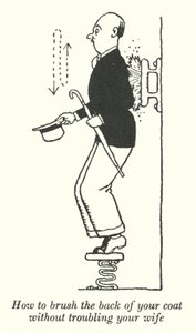 Sådan børster du bagsiden af din frakke uden at genere din kone (litho) af William Heath Robinson