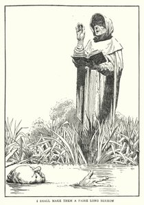 Jeg vil gøre dem til en ret lang prædiken (litho) af William Heath Robinson