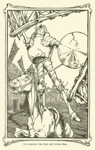 Illustration til Don Quixote (litho) af William Heath Robinson