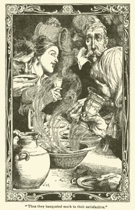 Illustration til Don Quixote (litho) af William Heath Robinson