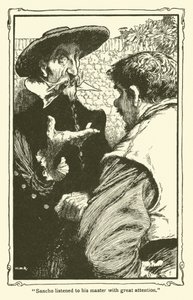 Illustration til Don Quixote (litho) af William Heath Robinson