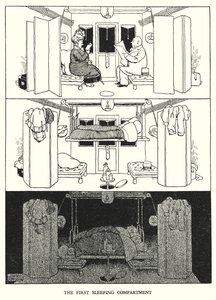 Illustration til Railway Ribaldry af W Heath Robinson (litho) af William Heath Robinson