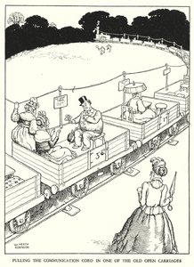 Illustration til Railway Ribaldry af W Heath Robinson (litho) af William Heath Robinson
