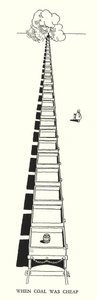 Illustration til Railway Ribaldry af W Heath Robinson (litho) af William Heath Robinson