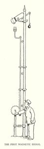 Illustration til Railway Ribaldry af W Heath Robinson (litho) af William Heath Robinson