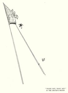 Illustration til Railway Ribaldry af W Heath Robinson (litho) af William Heath Robinson