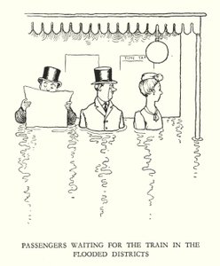 Illustration til Railway Ribaldry af W Heath Robinson (litho) af William Heath Robinson