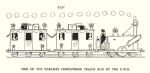 Illustration til Railway Ribaldry af W Heath Robinson (litho) af William Heath Robinson