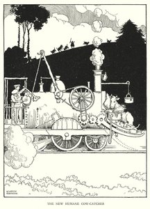 Illustration til Railway Ribaldry af W Heath Robinson (litho) af William Heath Robinson