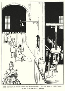 Illustration til Railway Ribaldry af W Heath Robinson (litho) af William Heath Robinson