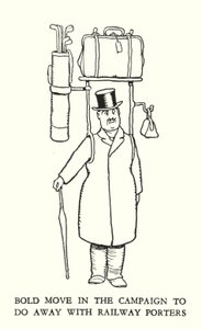 Illustration til Railway Ribaldry af W Heath Robinson (litho) af William Heath Robinson