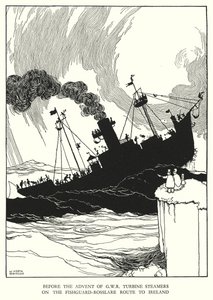 Illustration til Railway Ribaldry af W Heath Robinson (litho) af William Heath Robinson