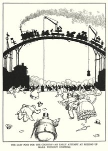 Illustration til Railway Ribaldry af W Heath Robinson (litho) af William Heath Robinson
