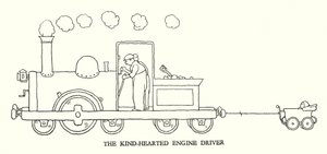 Illustration til Railway Ribaldry af W Heath Robinson (litho) af William Heath Robinson