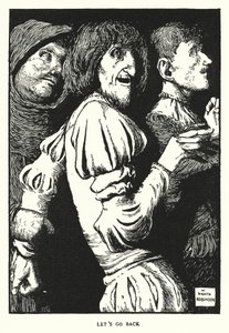 Lad os gå tilbage (litho) af William Heath Robinson