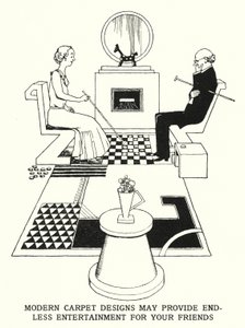Moderne tæppedesigns kan give endeløs underholdning til dine venner (litho) af William Heath Robinson