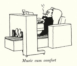 Musik med komfort (litho) af William Heath Robinson
