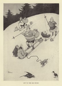Afsted til ski-picnic af William Heath Robinson