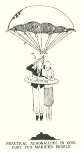 Praktisk aeronautik i komfort for gifte mennesker (litho) af William Heath Robinson
