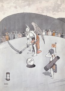 Udlægning af det gamle hul (pen og blæk) af William Heath Robinson