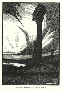 Ruiner af næsten hele verden (litho) af William Heath Robinson