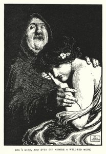Hun er venlig og har nogensinde beundret en velnæret munk (litho) af William Heath Robinson