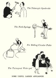Nogle nyttige haveapparater (litho) af William Heath Robinson