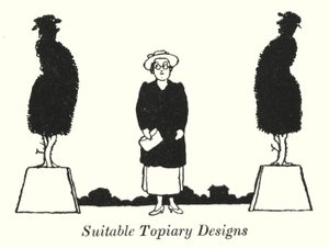 Egnede topiary-designs (litho) af William Heath Robinson