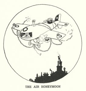 The Air Honeymoon (litho) af William Heath Robinson