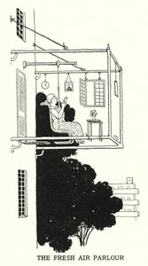 The Fresh Air Parlor (litho) af William Heath Robinson