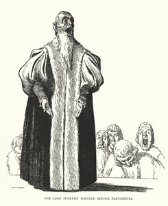 Lord Suckfist bønfaldt Pantagruel (litho) af William Heath Robinson
