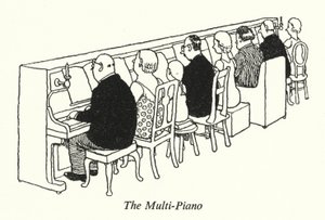 Multi-klaveret (litho) af William Heath Robinson
