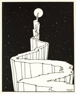 The Path to the Moon, fra A Book of Images, pub. 1898 (gravering) af William Heath Robinson