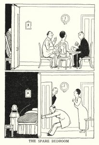 Det ekstra soveværelse (litho) af William Heath Robinson