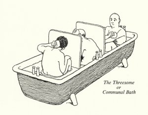 Trekanten eller fællesbadet (litho) af William Heath Robinson